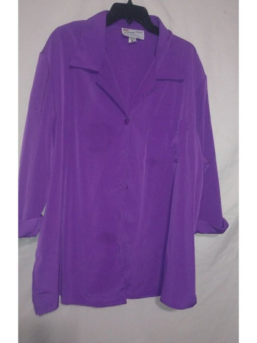 A Personal Touch Purple Pocketed Button Down Top Plus